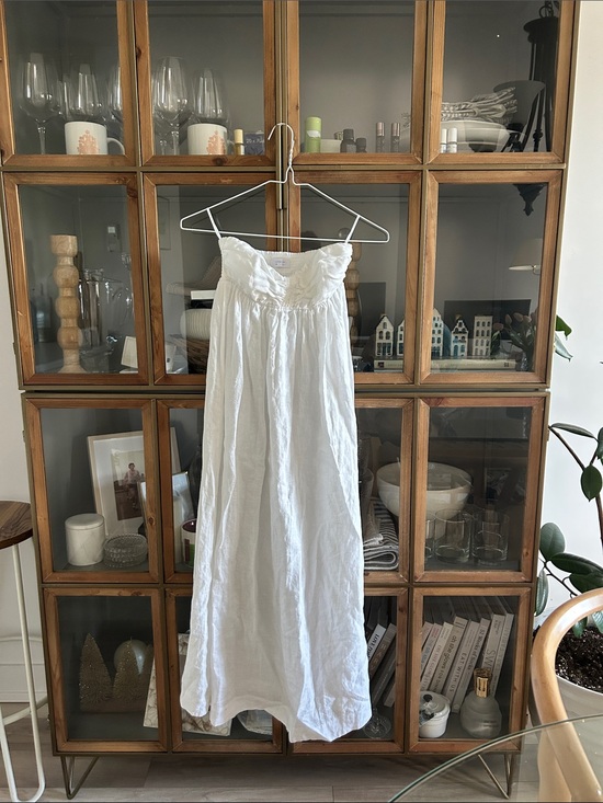 Aritzia Dresses & Skirts - Aritzia Little Moon 100% Linen White Strapless Maxi Dress